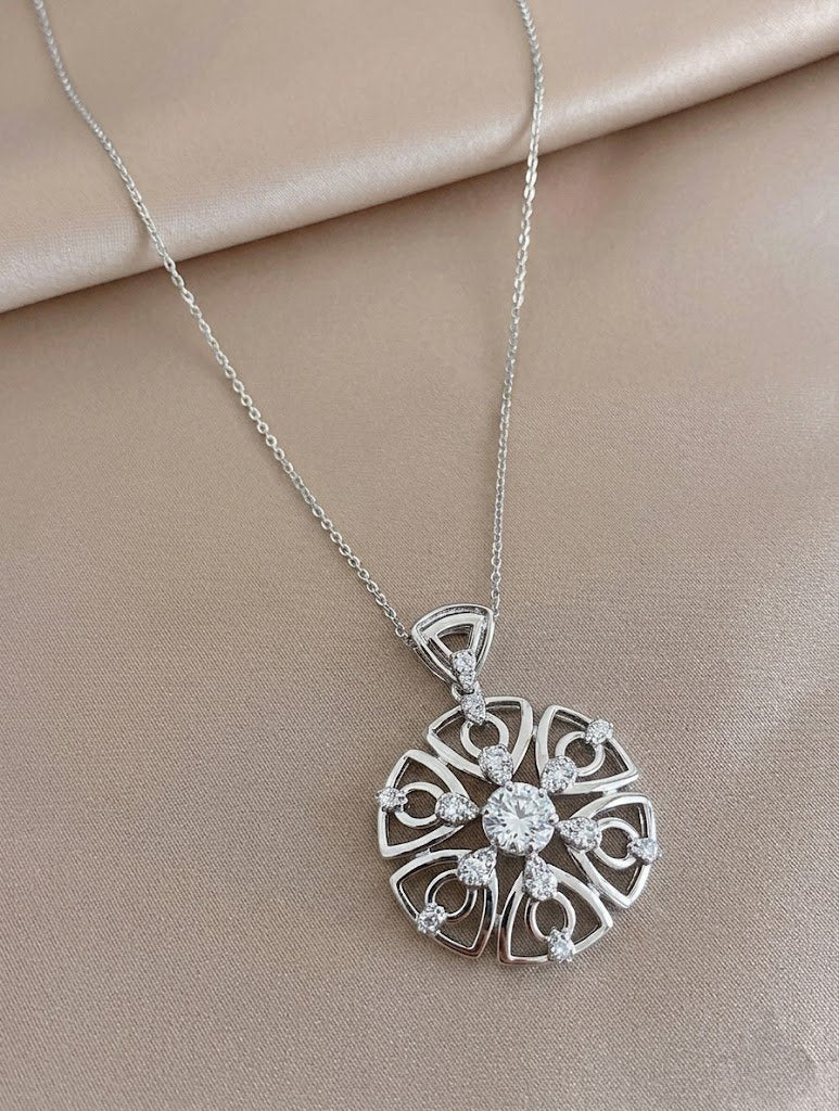 Vintage Floral Mandala Medallion Necklace