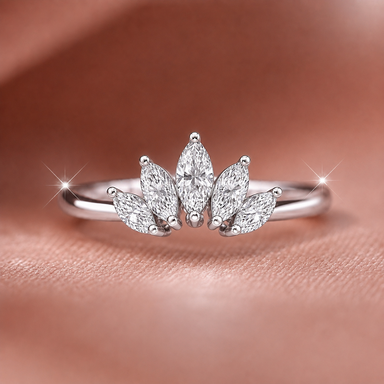 Regal Marquise-Cut Tiara Ring