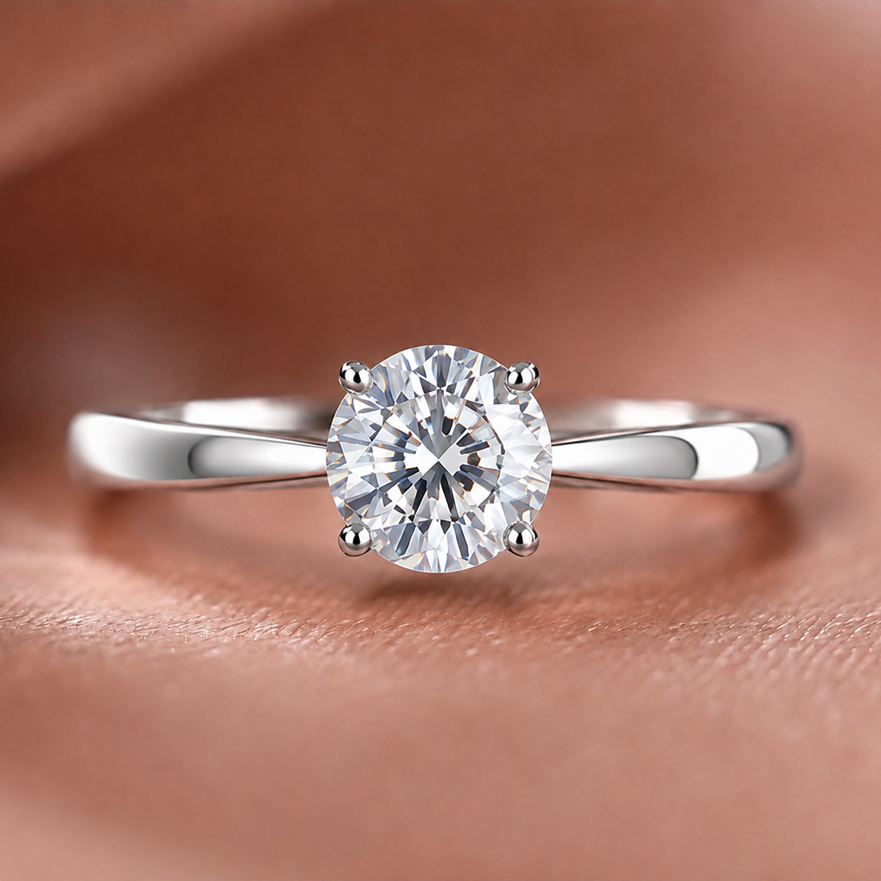 Classic Solitaire Round-Cut Diamond Engagement Ring