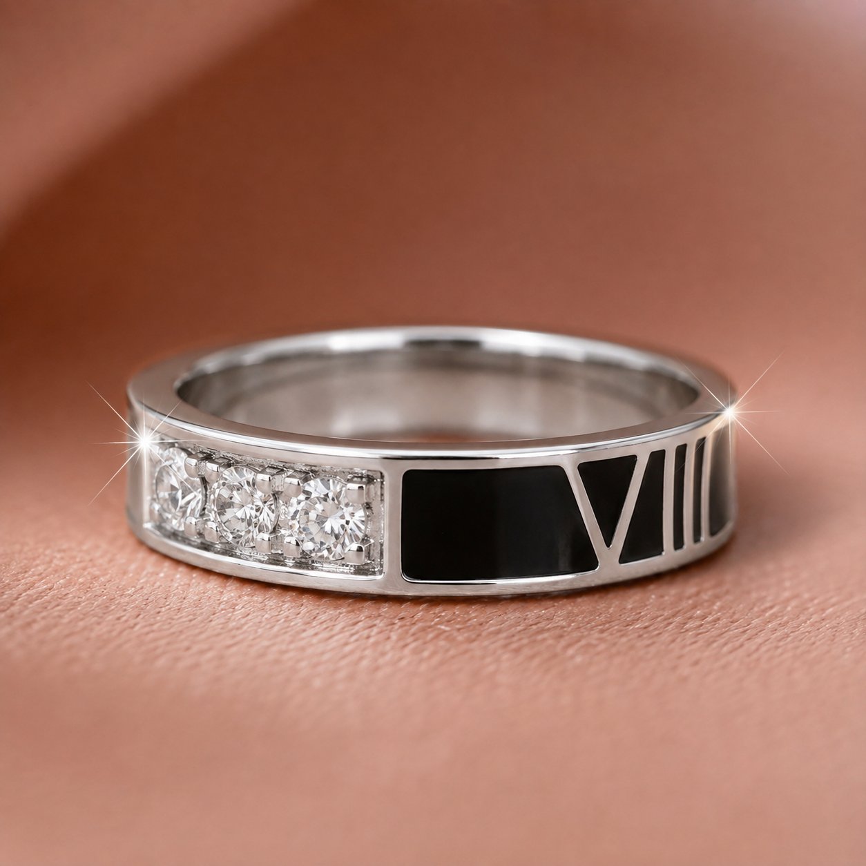 Modern Roman Numeral and Diamond Ladies Band