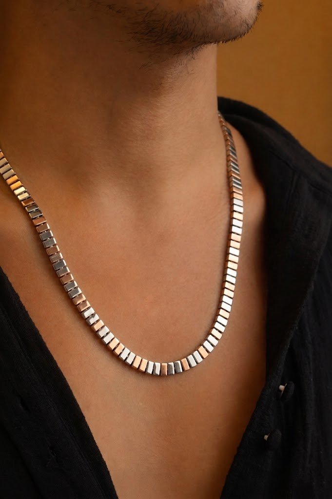 Rectangular Link Two-Tone Gents Chain