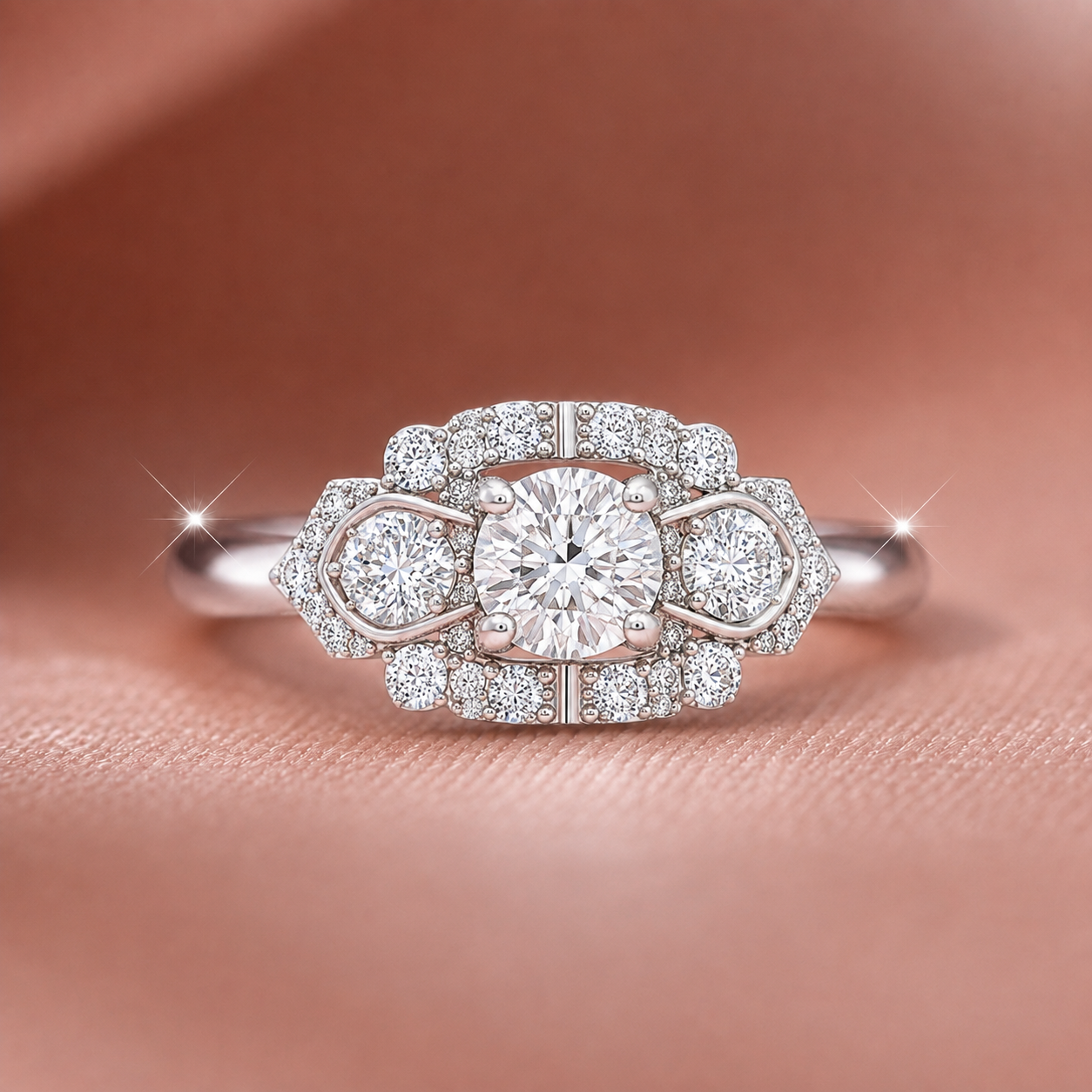 Vintage-Inspired Multi-Stone Cluster Statement Ring