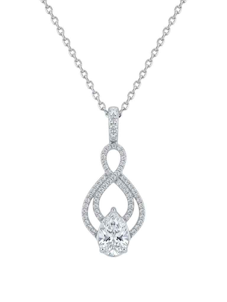 Infinity Pear-Drop Pavé Pendant