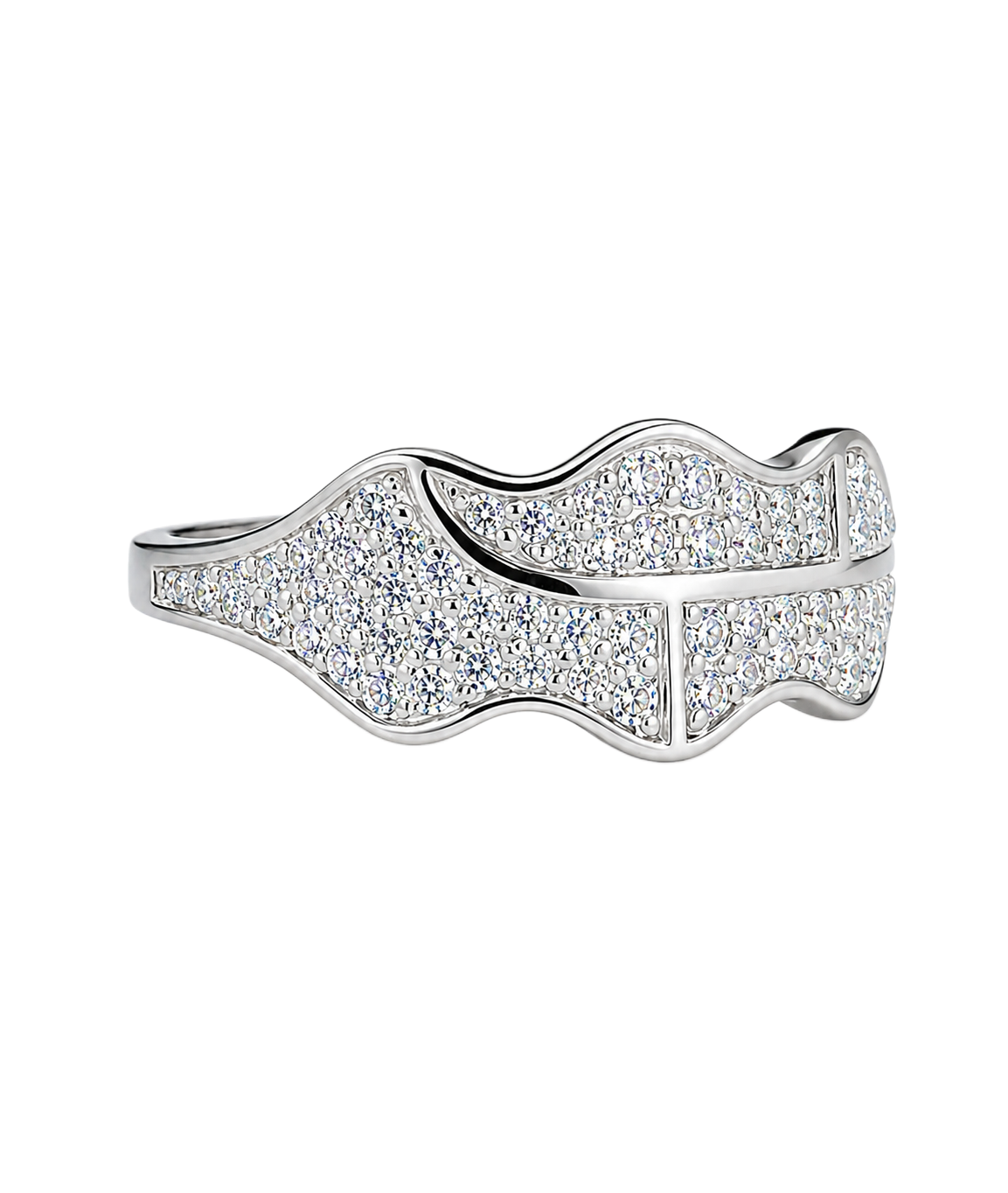 Wavy Pavé Statement Band