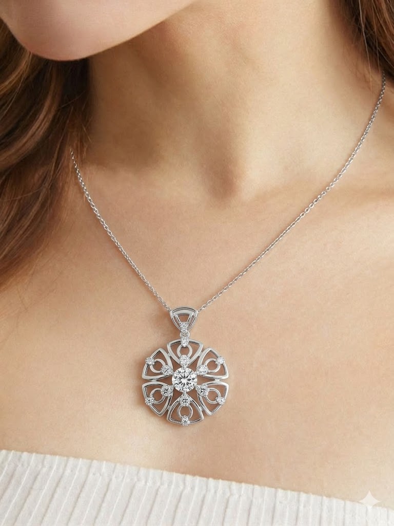 Vintage Floral Mandala Medallion Necklace