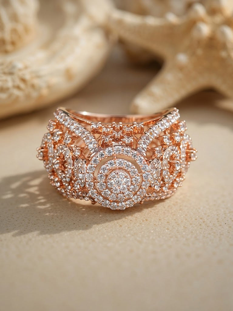 Grand Pavé Diamond Statement Ring