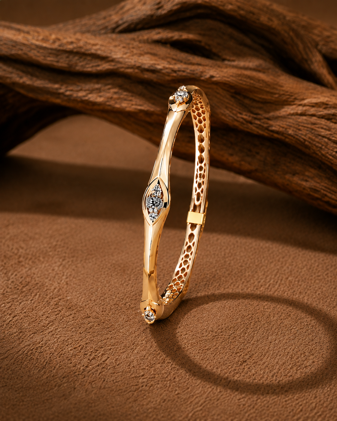 Modern Lattice-Pattern Diamond Cluster Bangles