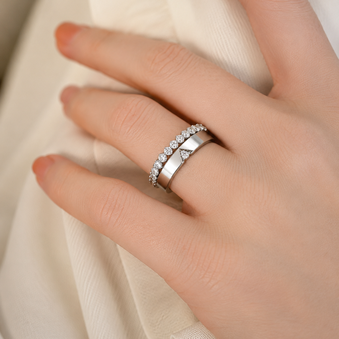 Radiant Double-Row Diamond Ladies Band