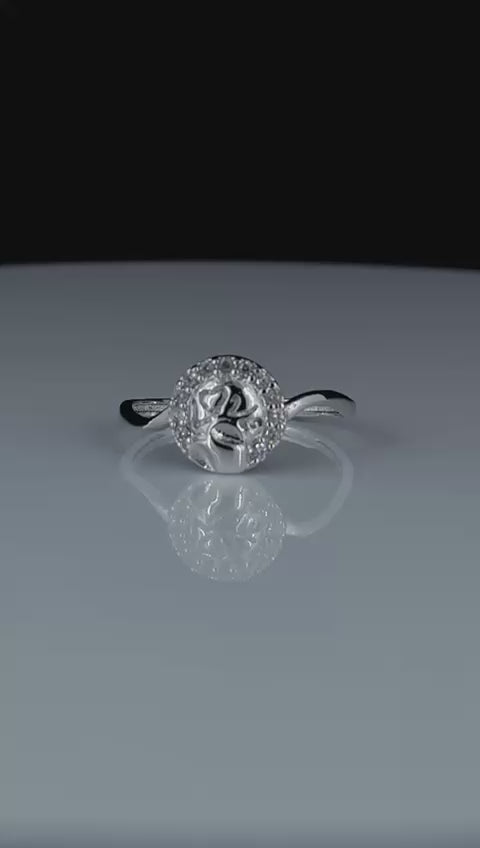 Rose Halo 925 Silver Ring
