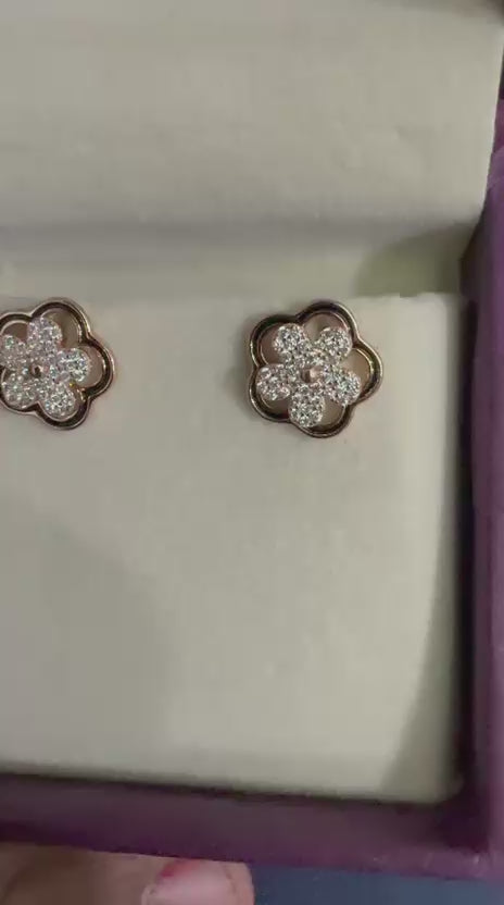 Blossom Glow Diamond Stud Earrings