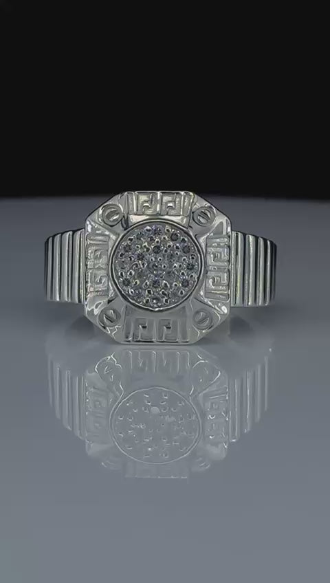 Titan Round Cluster 925 Silver Ring